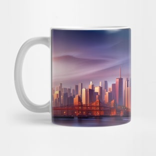 Manhattan skyline at sunset Mug